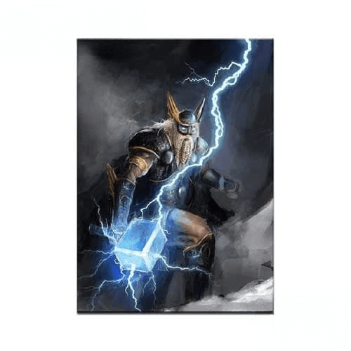 Tableau Viking Dieu du Tonnerre - 30x40cm - Toile seulement