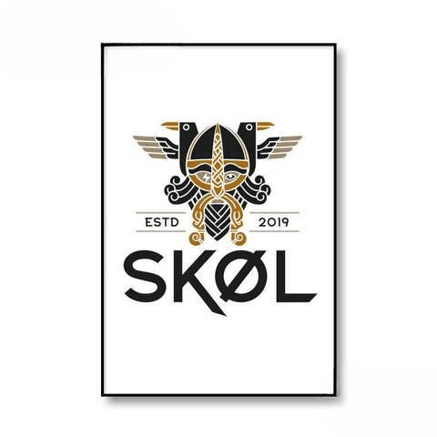 Tableau Viking Skol | Noir et Or - 21x30cm