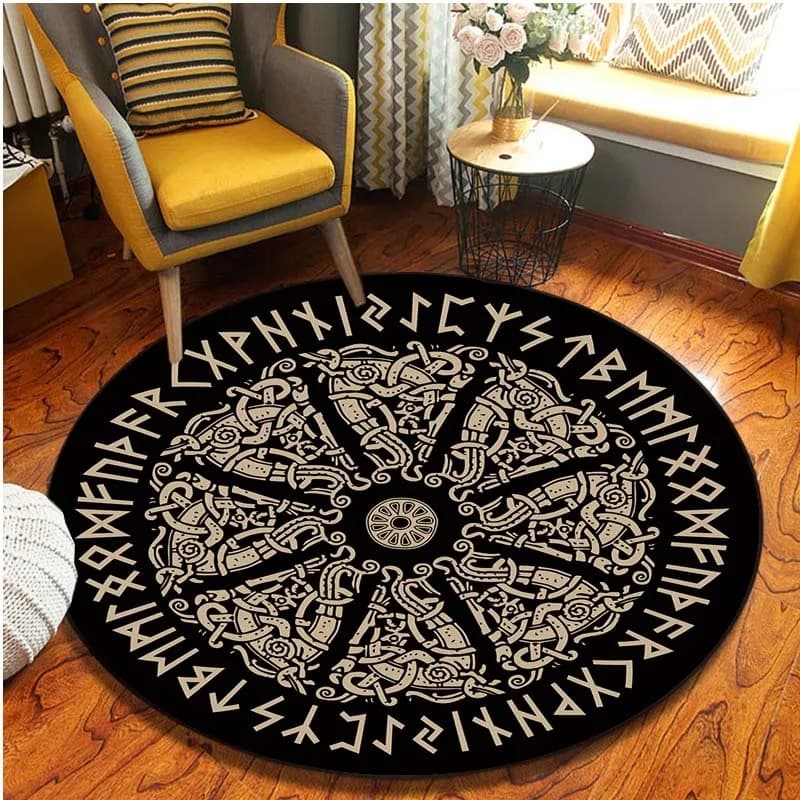 Tapis viking rond bouclier - 120cm