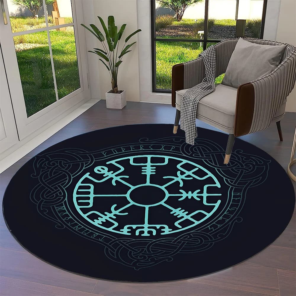 Tapis viking rond pouvoir nordique - 80cm