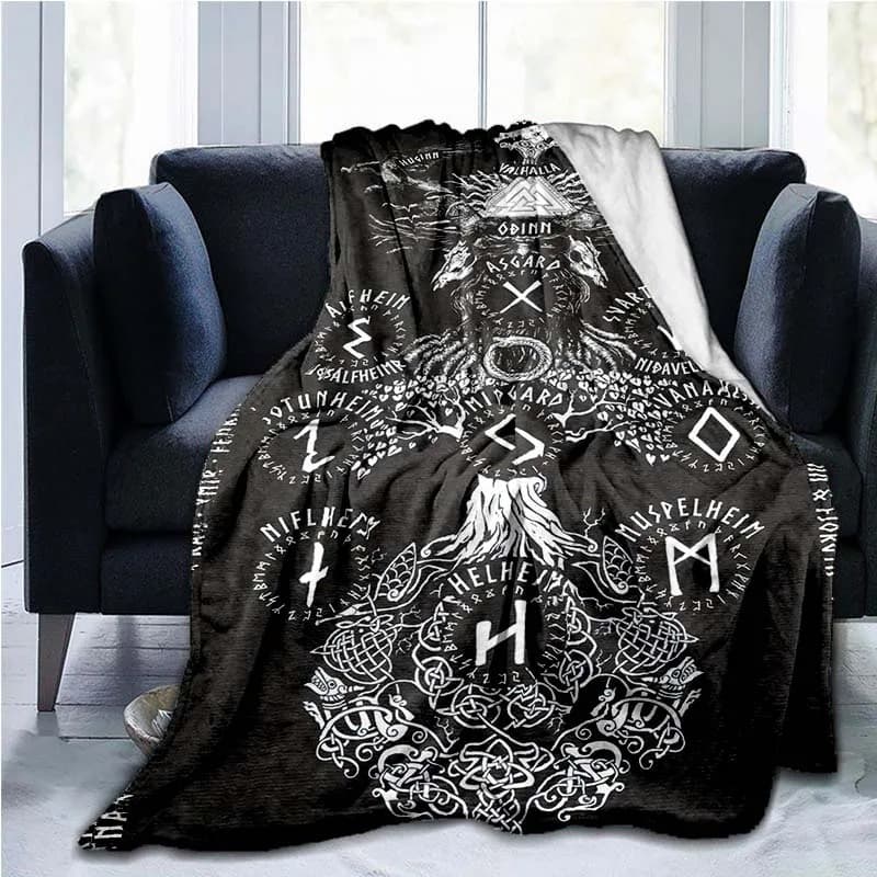 Plaid viking arbre de vie asgard - 150x200cm