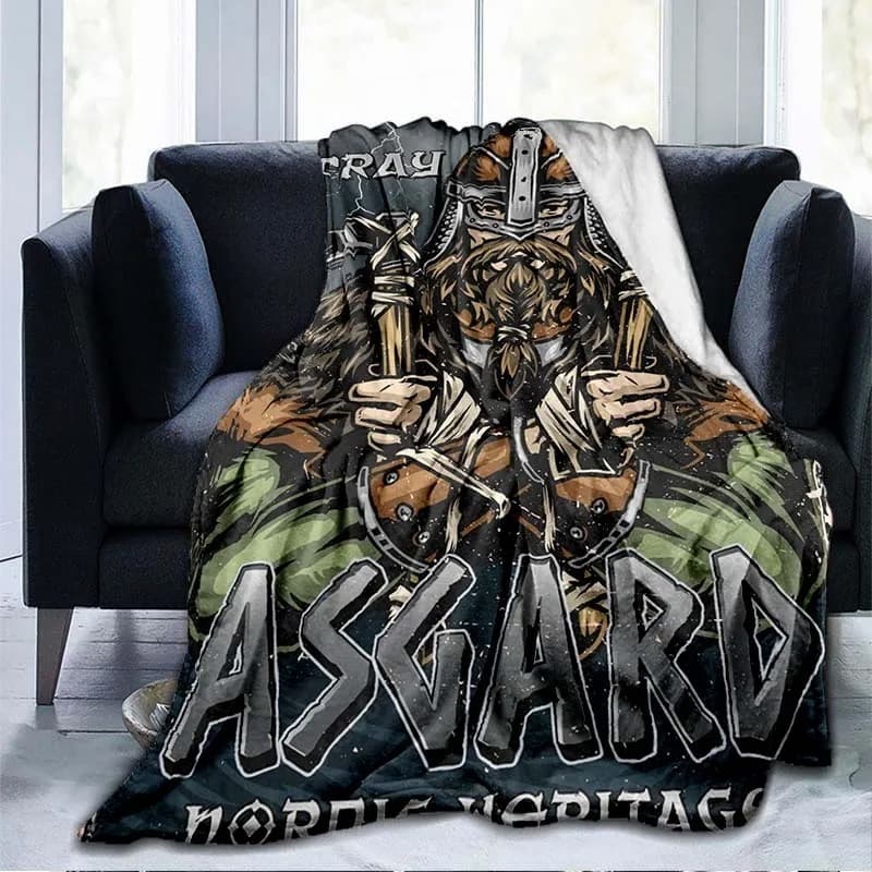 Plaid viking guerrier asgard - 130x150cm
