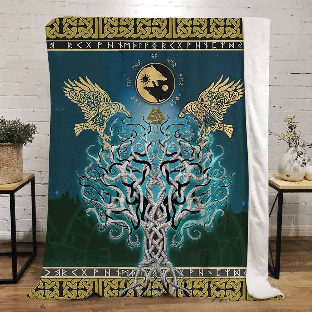Plaid viking racines arbre de vie - 100x130cm