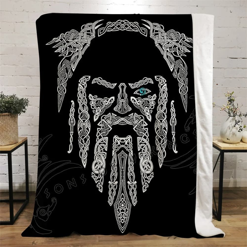 Plaid viking tete d'odin - 130x150cm