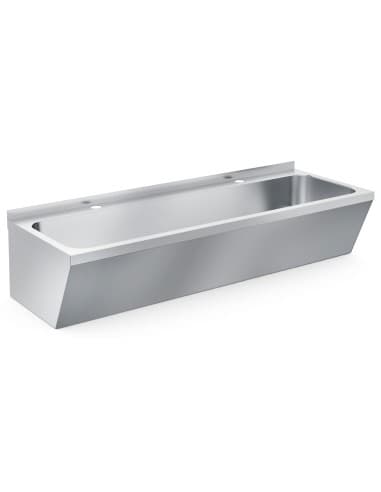 LAVABO DOUBLE EN ACIER INOX 1200X425X165MM