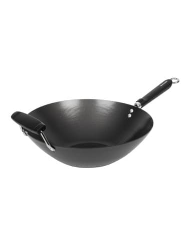 Wok antiadhésif fond plat 356mm