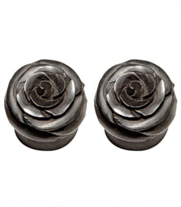 ROSE  SCULPTEE DANS DE L'EBENE