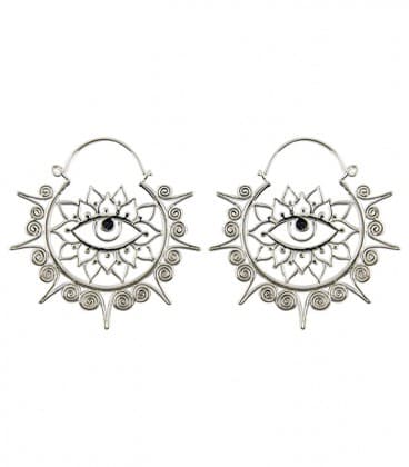LOTUS EYES  (plaqué argent) - VENDUES PAR PAIRE