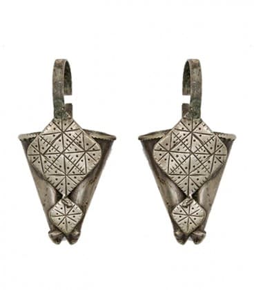 VIEILLE PAIRE DE BOUCLE D'OREILLES INDIENNES