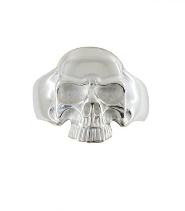 TETE DE MORT EN LAITON  PLAQUE ARGENT
