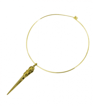COLLIER CRANE D'OISEAU LAITON by S.HECHES