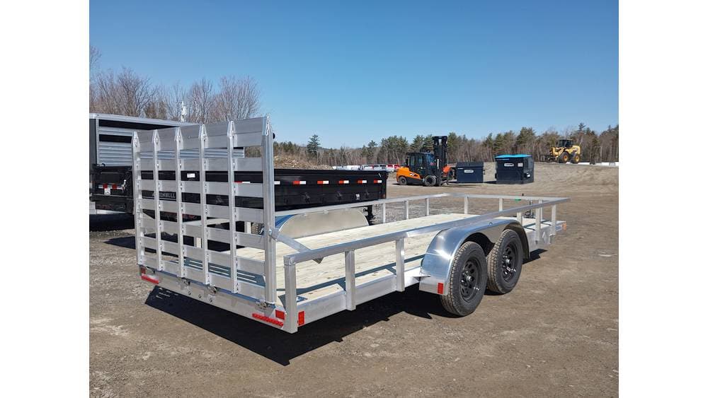 Mission Aluminium-Landschafts- und Nutzanhänger 6,5 × 18 ft (Modell 2026), offen, mit verstärkten Zurrösen und Heckklappenrampe