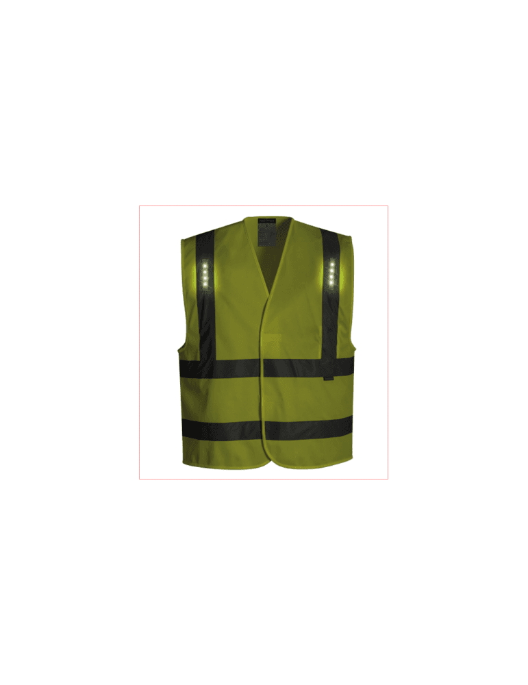 GILET HAUTE VISIBILITÉ JAUNE A LED XXXL