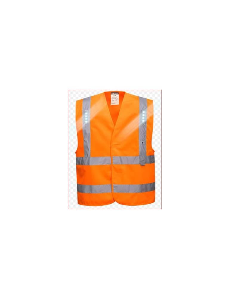 GILET HAUTE VISIBILITÉ ORANGE A LED XXXL