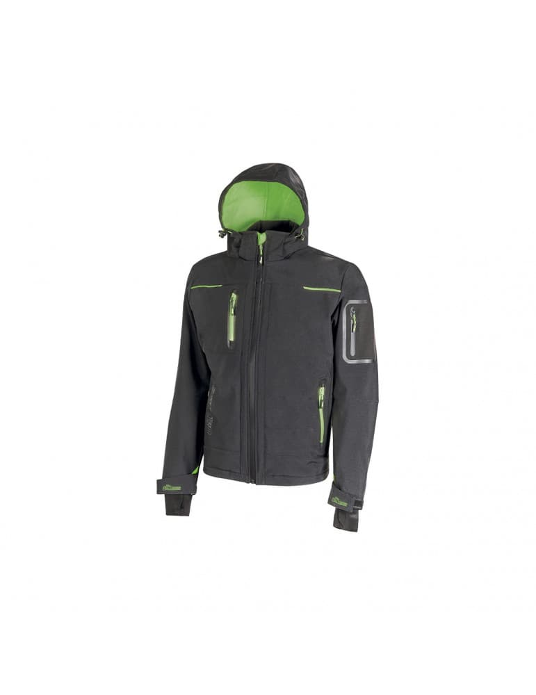 VESTE SOFTSHELL SPACE  ANTHRACITE/VERT M