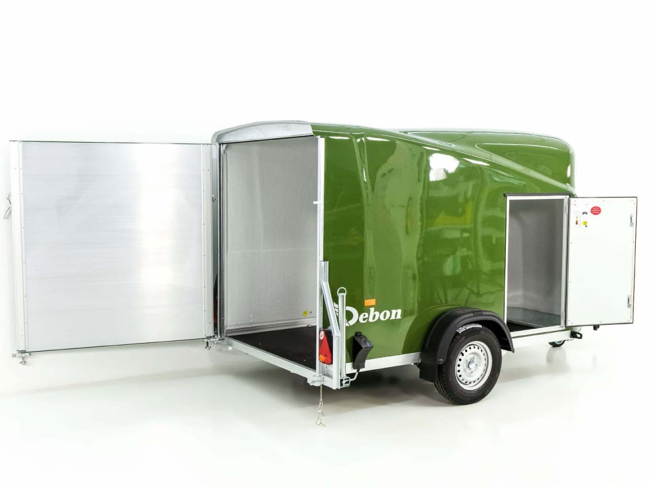 Debon Kofferanhänger Cargo 1300 Vollpoly 150x290cm H:160cm|Tür|olivgrün-Neu