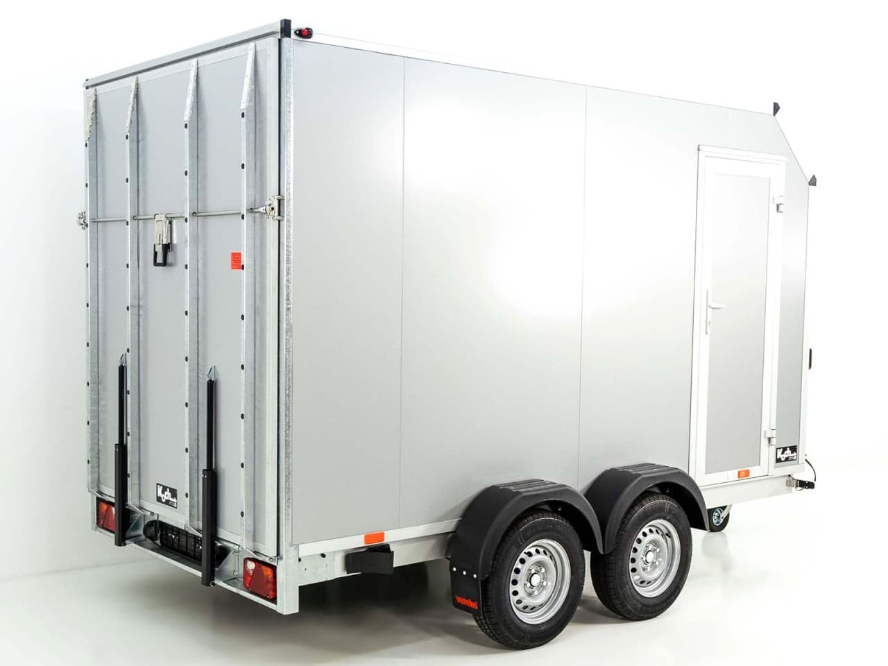 Vezeko Kofferanhänger 184x355cm Höhe:205cm 2,7t|45°|Tür|Rampe|silber-Neu