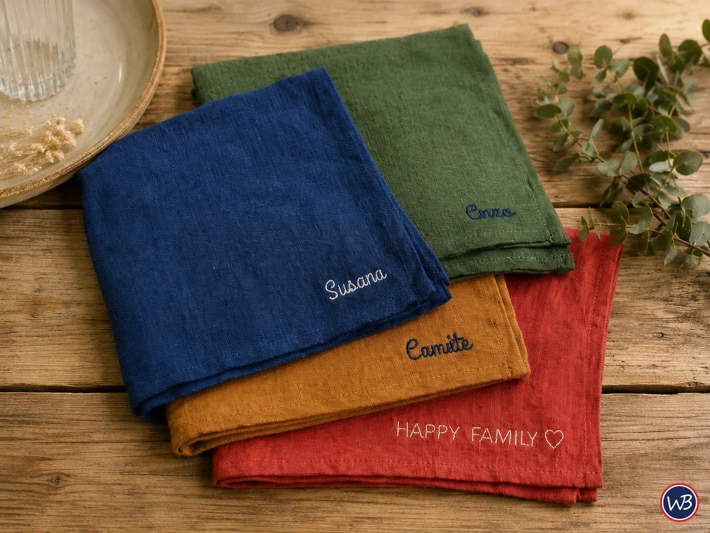 Serviette de Table en Lin Personnalisée Brodée Made in France