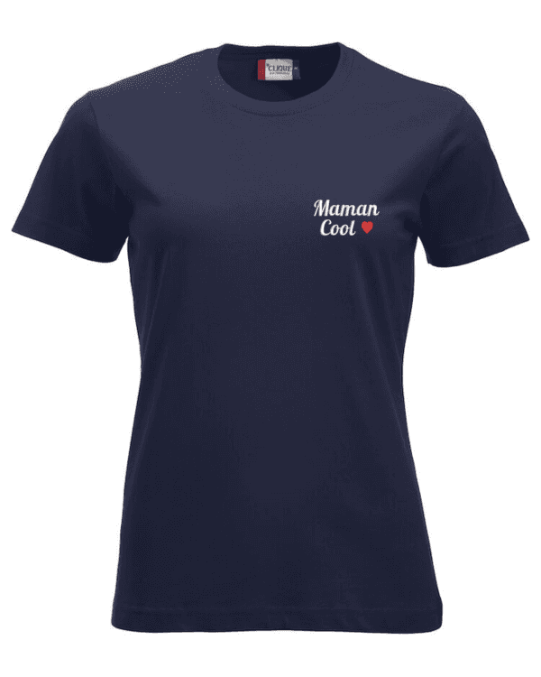 Tee Shirt brodé Maman Cool + coeur Femme