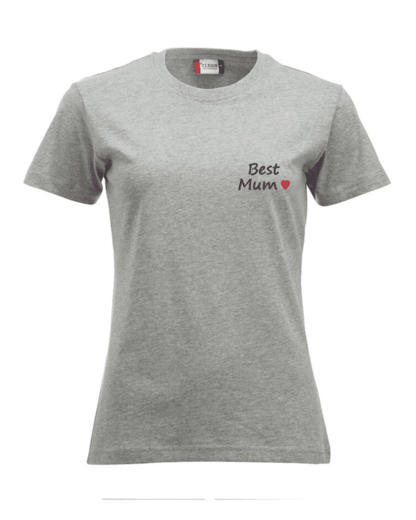 Tee Shirt femme brodé Best Mum + coeur