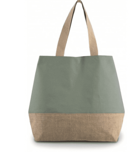 Sac de plage en coton & toile jute