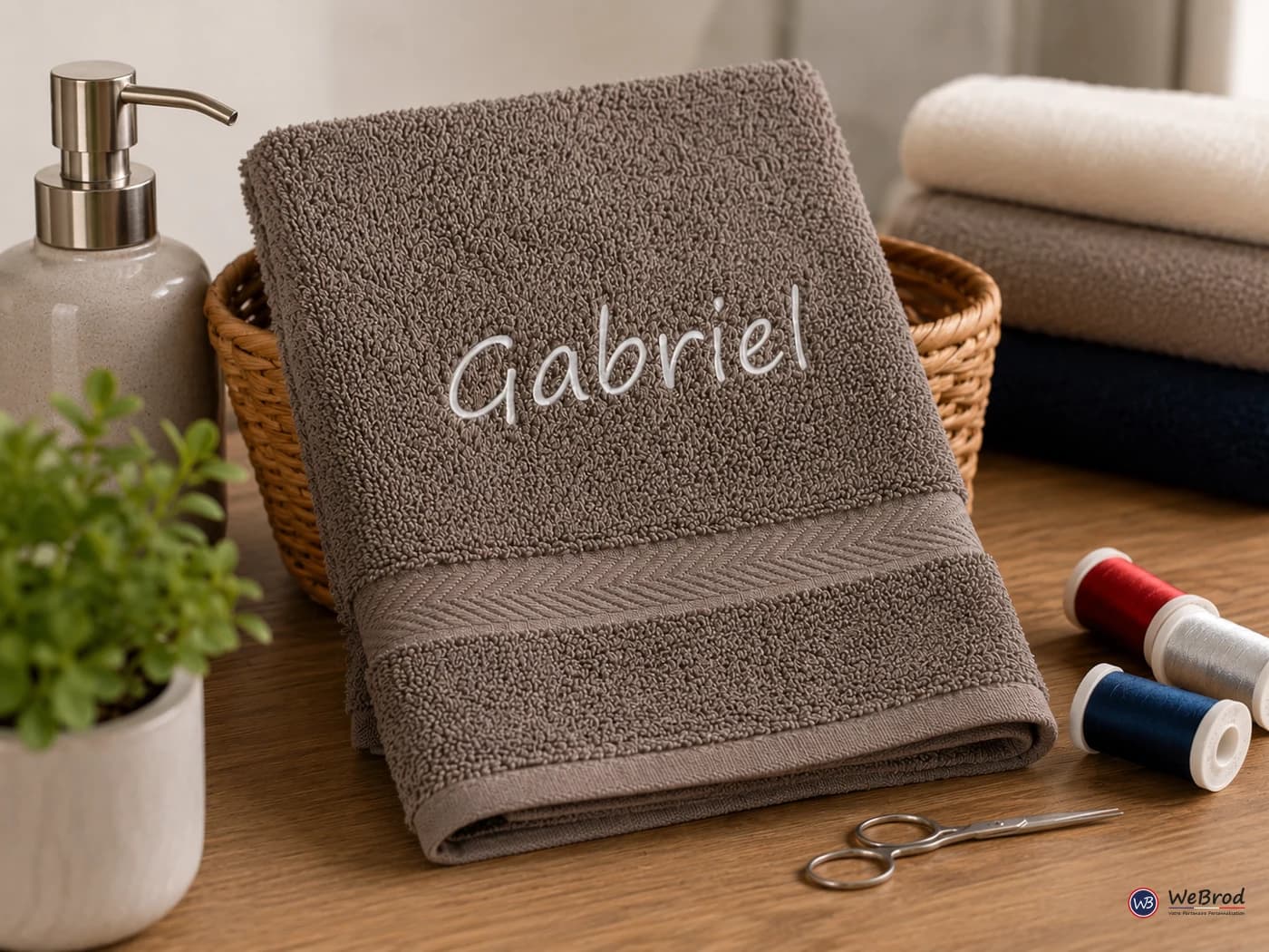 Serviette toilette personnalisable broderie 50X90