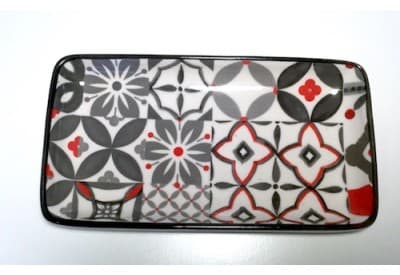 Plat rectangulaire carreau rouge PM