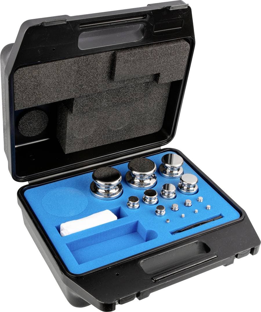 Kern 304-074 Gewichtssatz, E1, 1 g - 2 kg, Knopf, Edelstahl poliert, im Kunststoffkoffer