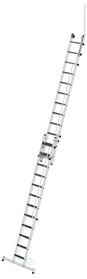 MUNK Günzburger Steigtechnik 040695 Aluminium Stufen-Seilzugleiter Arbeitshöhe (max.): 7.00 cm