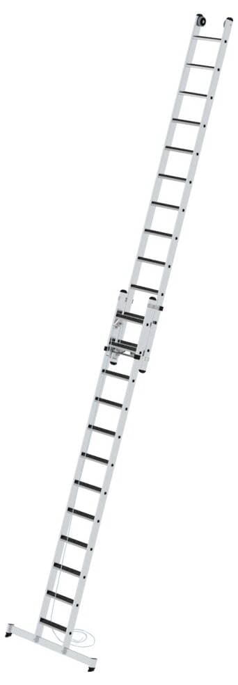MUNK Günzburger Steigtechnik 040694 Aluminium Stufen-Seilzugleiter Arbeitshöhe (max.): 7.0 cm