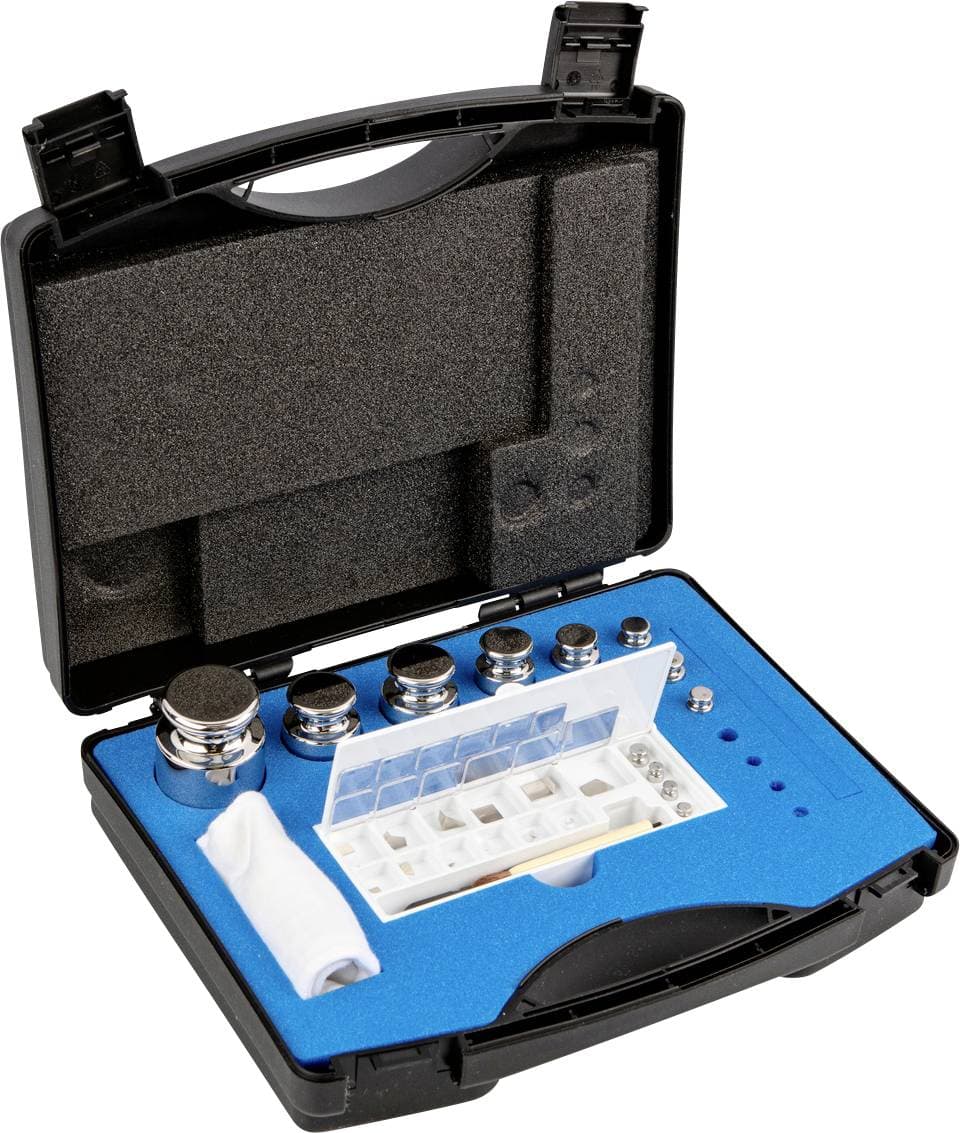 Kern 303-054 Gewichtssatz, E1, 1 mg - 500 g, Knopf, Edelstahl poliert, im Kunststoffkoffer