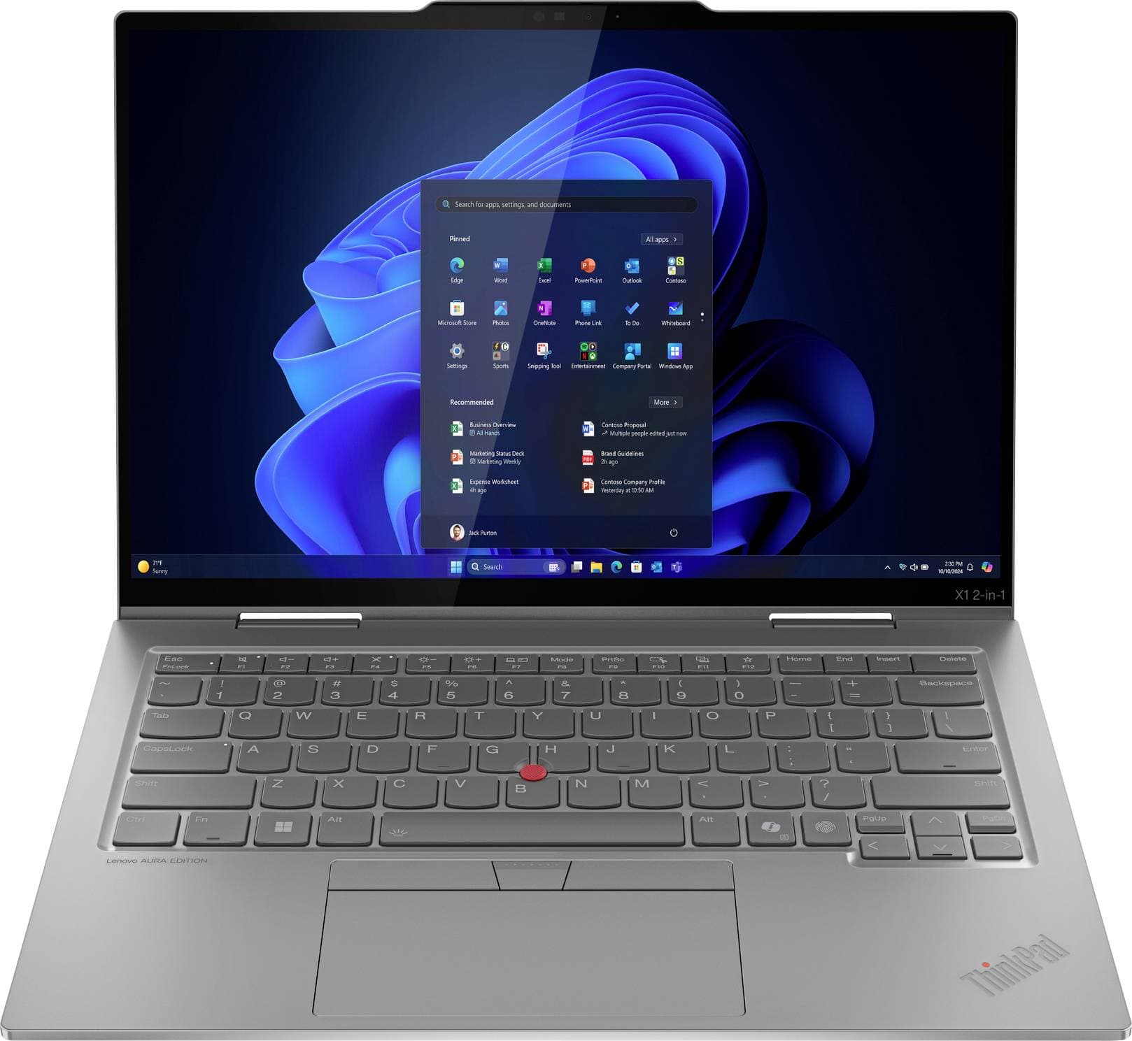 Lenovo 2-in-1 Notebook / Tablet ThinkPad X1 35.6 cm (14 Zoll) WUXGA Intel® Core™ Ultra 7 (Series 2) 258V 32 GB RAM 1 TB