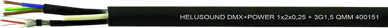 HELU 400151 Kombikabel 2 x 0.25 mm² + 3 G 1.5 mm² Schwarz 500 m
