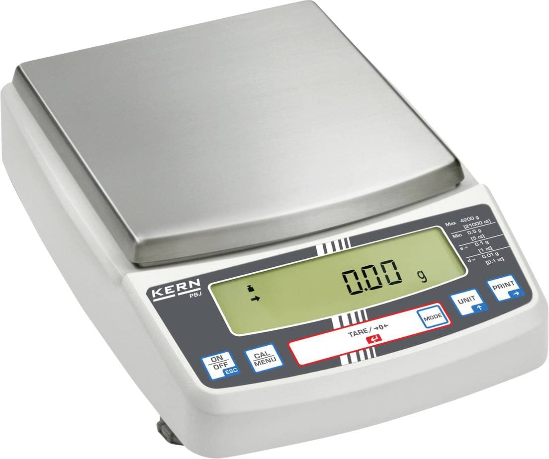 Kern PBJ 6200-2M Präzisionswaage Wägebereich (max.) 6.2 kg Ablesbarkeit 0.01 g über Steckernetzteil Silber