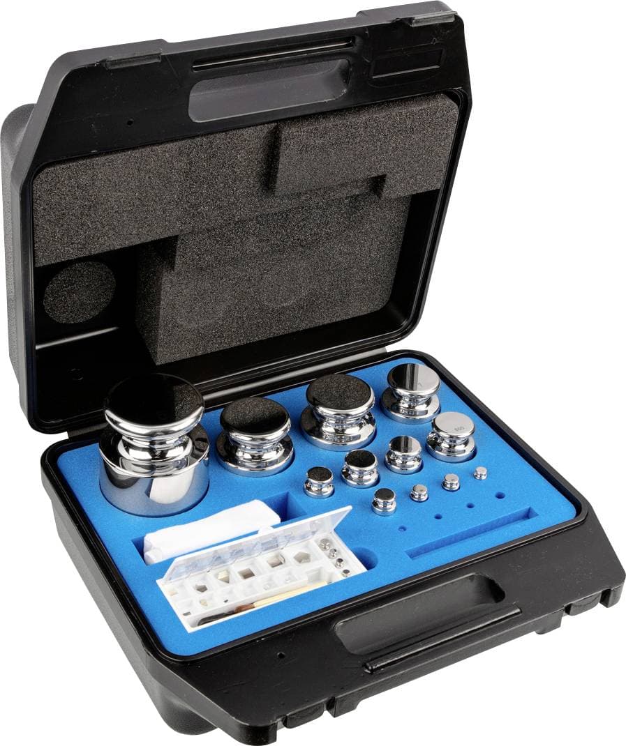 Kern 323-084 Gewichtssatz, F1, 1 mg - 5 kg, Knopf, Edelstahl poliert, im Kunststoffkoffer