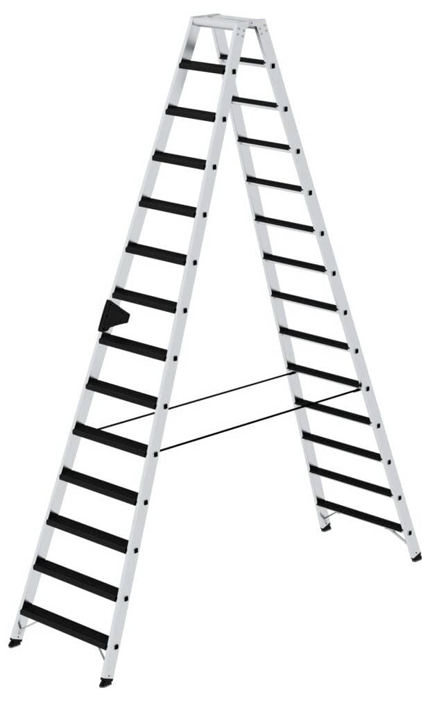 MUNK Günzburger Steigtechnik 042228 Aluminium Stufen-Stehleiter Arbeitshöhe (max.): 4.8 m