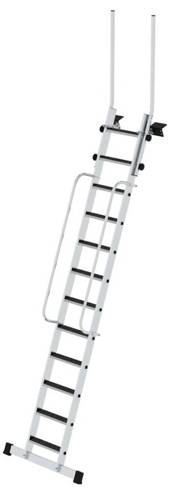 MUNK Günzburger Steigtechnik 040352 Aluminium Stufen-Anlegeleiter Arbeitshöhe (max.): 3.96 cm