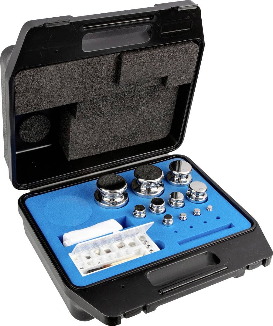 Kern 323-074 Gewichtssatz, F1, 1 mg - 2 kg, Knopf, Edelstahl poliert, im Kunststoffkoffer