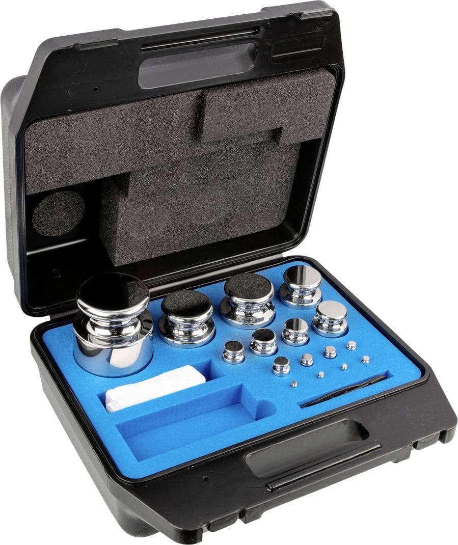 Kern 304-084 Gewichtssatz, E1, 1 g - 5 kg, Knopf, Edelstahl poliert, im Kunststoffkoffer