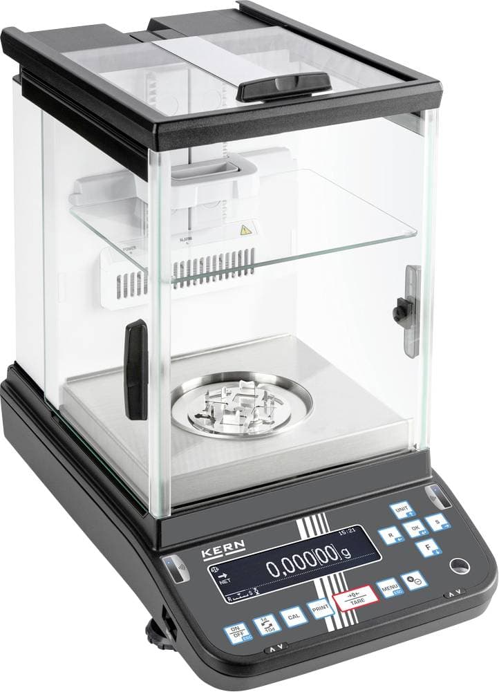Kern ABP 200-5DAM Analysewaage Wägebereich (max.) 220 g Ablesbarkeit 0.00001 g, 0.0001 g über Steckernetzteil Schwarz, S