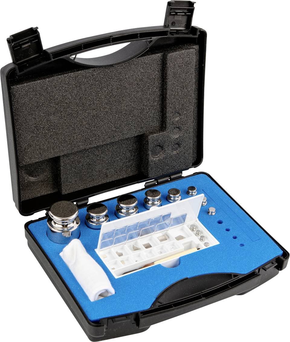 Kern 313-054 Gewichtssatz, E2, 1 mg - 500 g, Knopf, Edelstahl poliert, im Kunststoffkoffer
