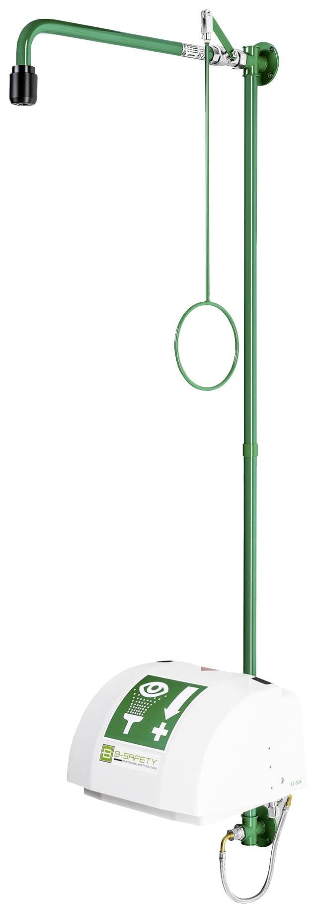 B-SAFETY BR868085 ClassicLine Notdusche mit Augendusche, 2 Brauseköpfe, Auffangbecken, Abdeckung Wand