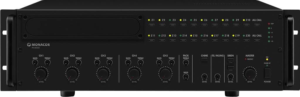 Monacor PA-6020Z ELA-Verstärker 600 W 5-Kanal