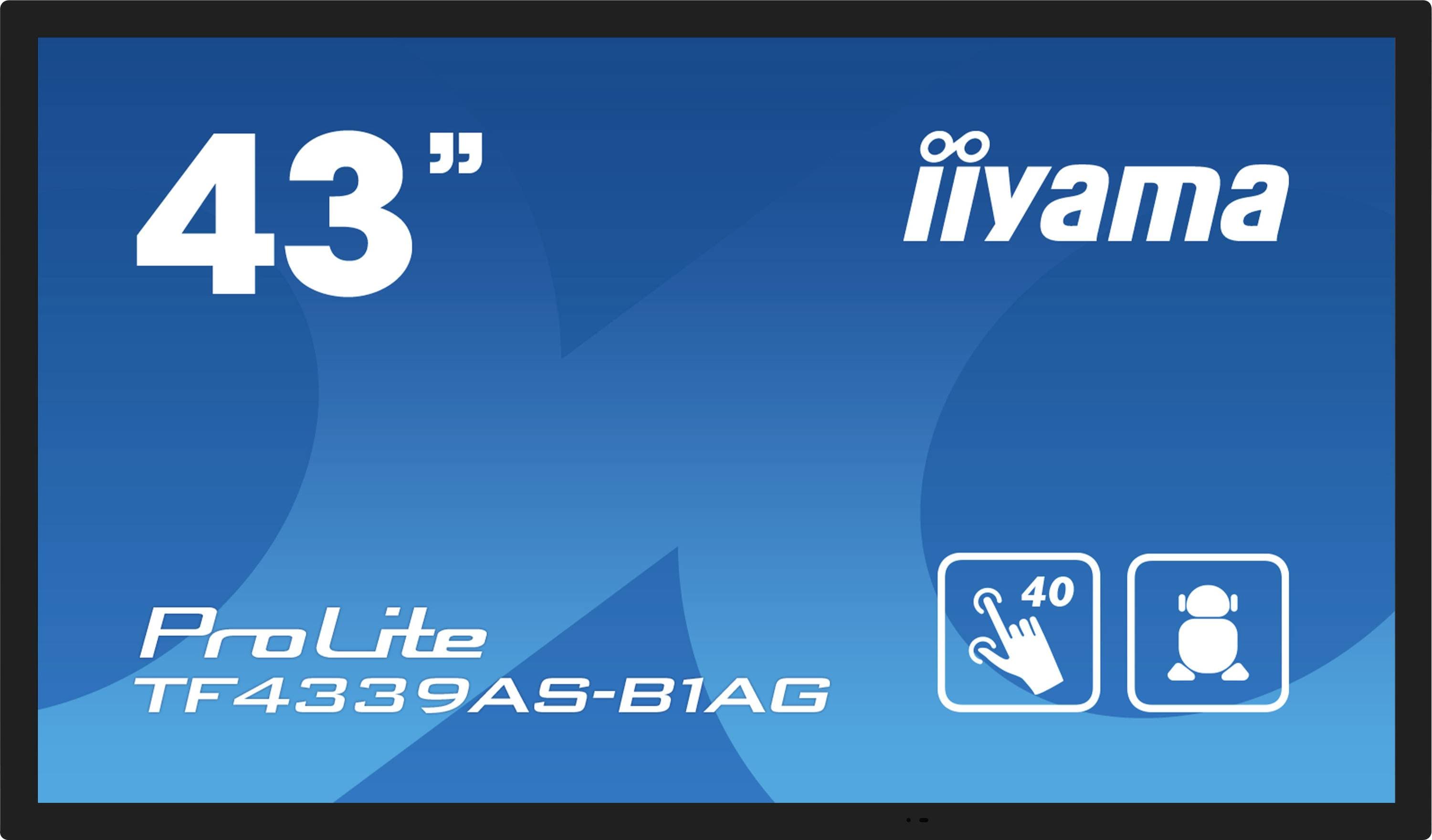 Iiyama ProLite TF4339AS-B1AG Digital Signage Display EEK: F (A - G) 108 cm 42.5 Zoll 3840 x 2160 Pixel 24/7
