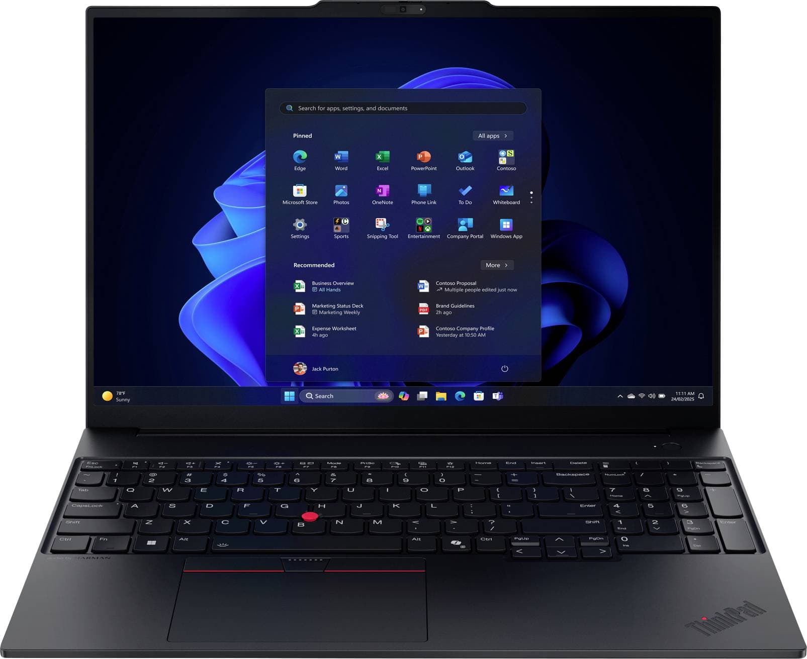 Lenovo Notebook ThinkPad E16 Gen 3 40.6 cm (16 Zoll) WUXGA AMD Ryzen 7 250 32 GB RAM 1 TB SSD Deutsch, QWERTZ AMD Radeon