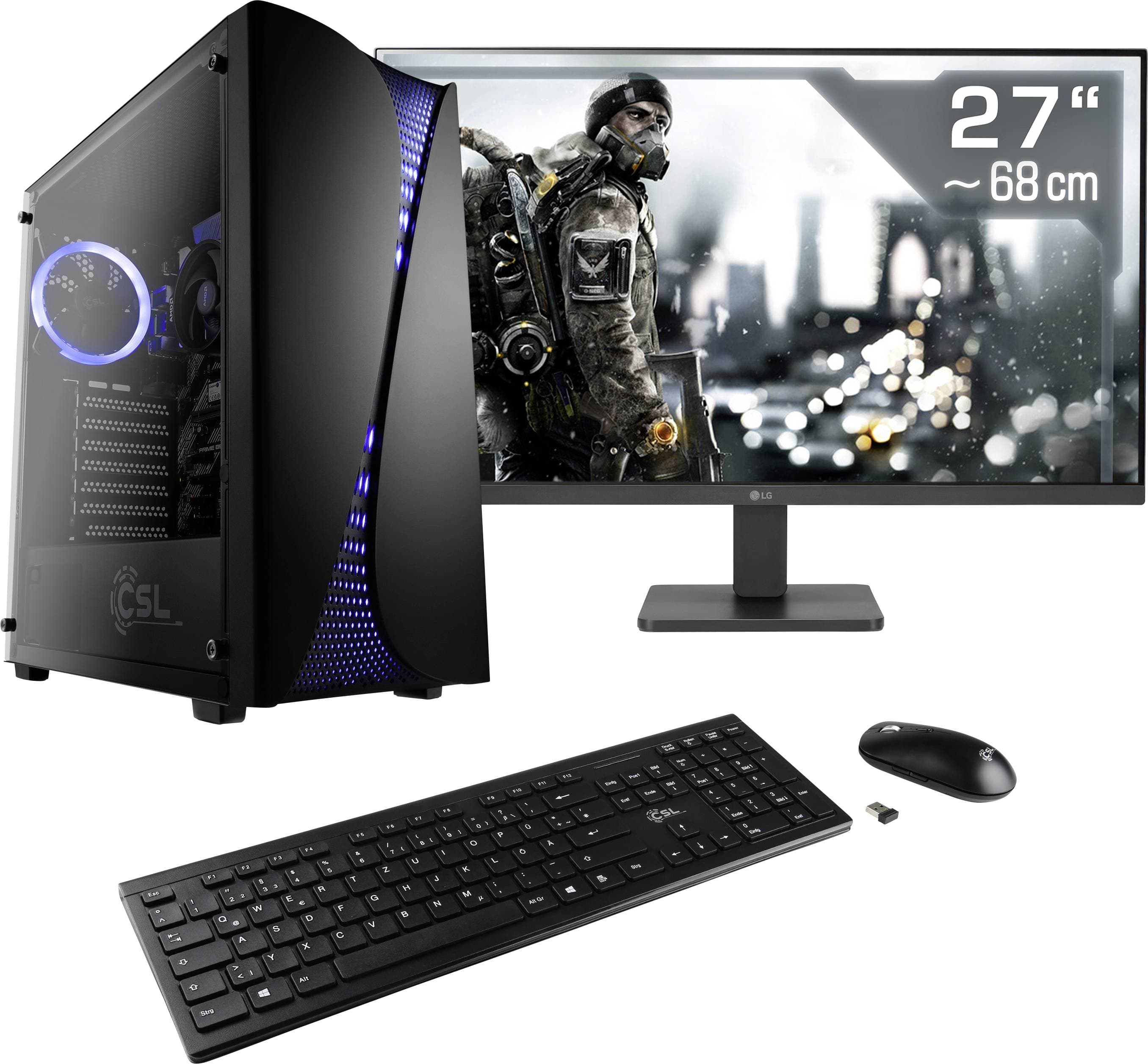 CSL Computer Gaming PC M11260H 68.6 cm (27 Zoll) Full HD AMD Ryzen 5 5600GT 16 GB RAM 1 TB SSD AMD Radeon™ Onboard Graph