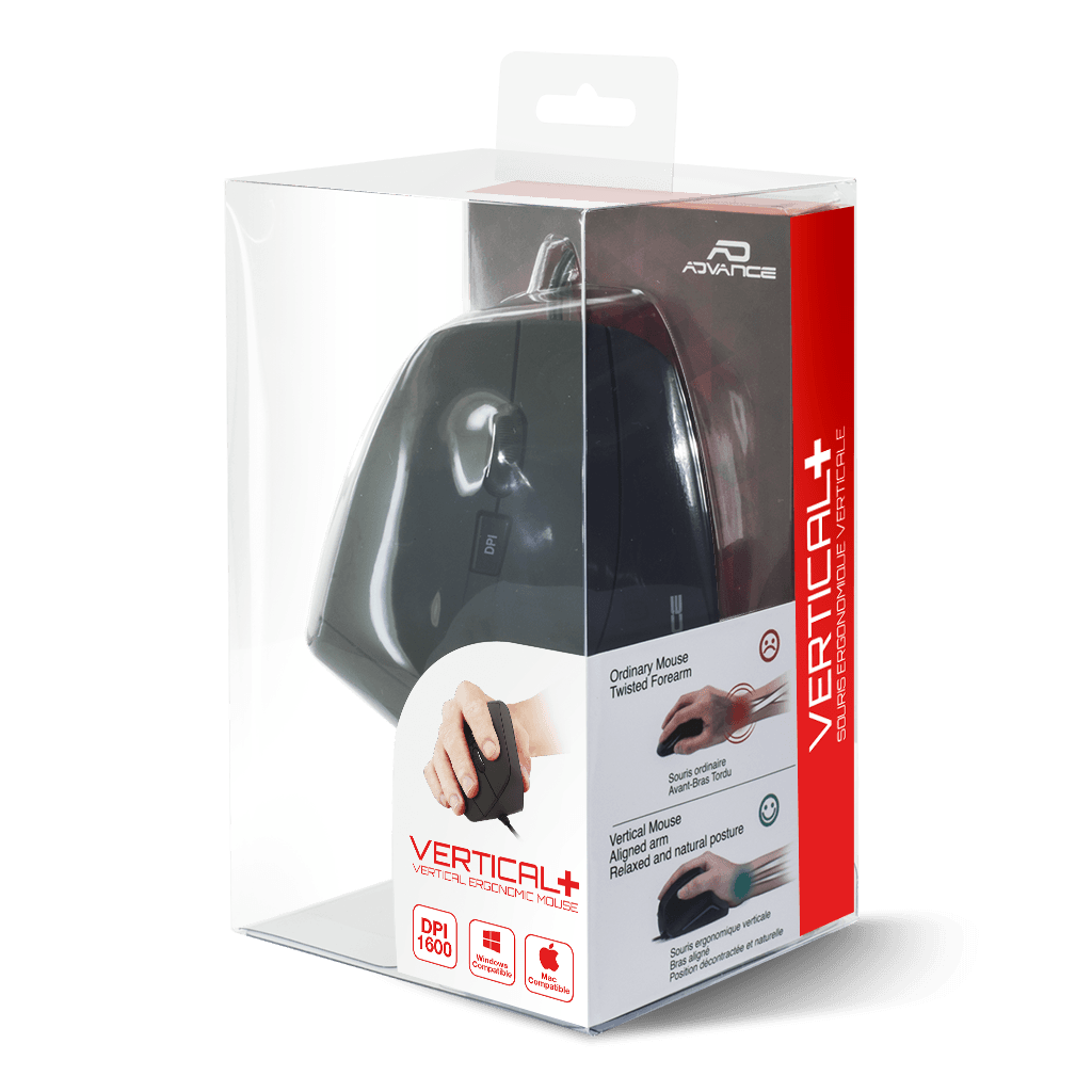 Souris filaire Ergonomique Vertical Plus Black | Neuf