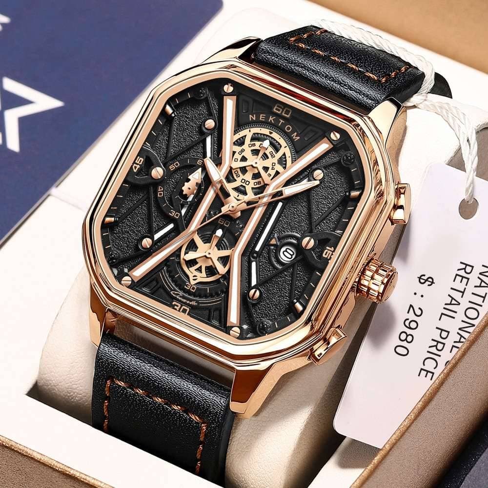 NEKTOM 8238 Fashion Square Watch Red