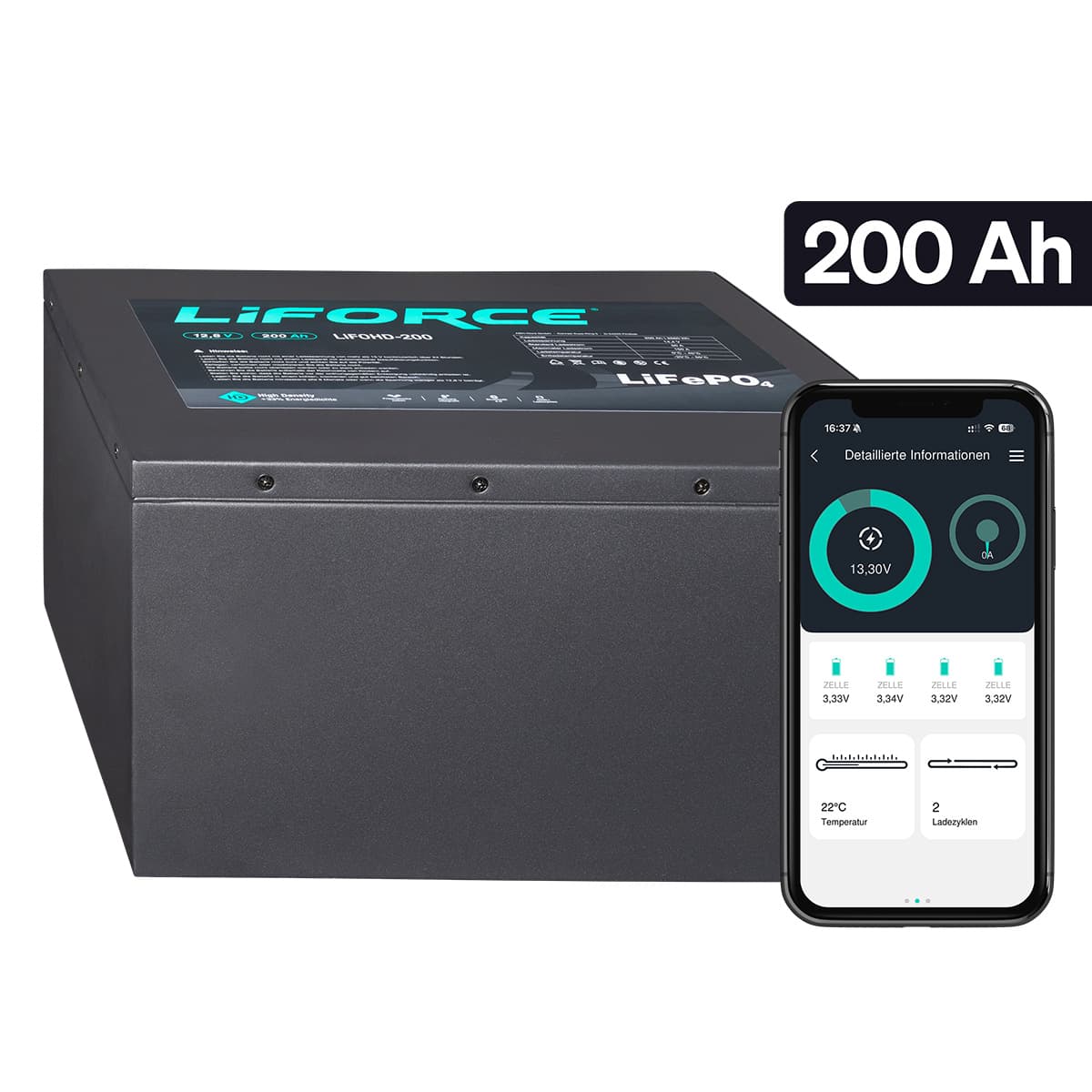 LiFORCE LiFePO4 200Ah Lithium Batterie, LIFOHD-200