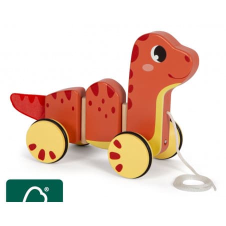 Jouet en bois à tirer Dinosaure